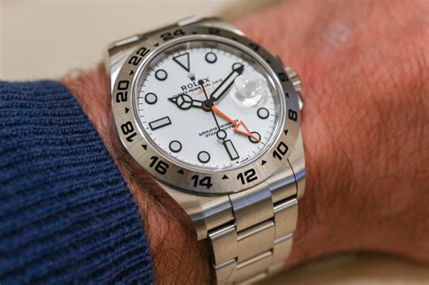rolex explorer ii on wrist